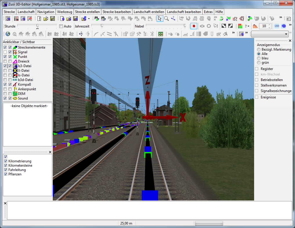 3D-Editor-Ansicht einer Strecke